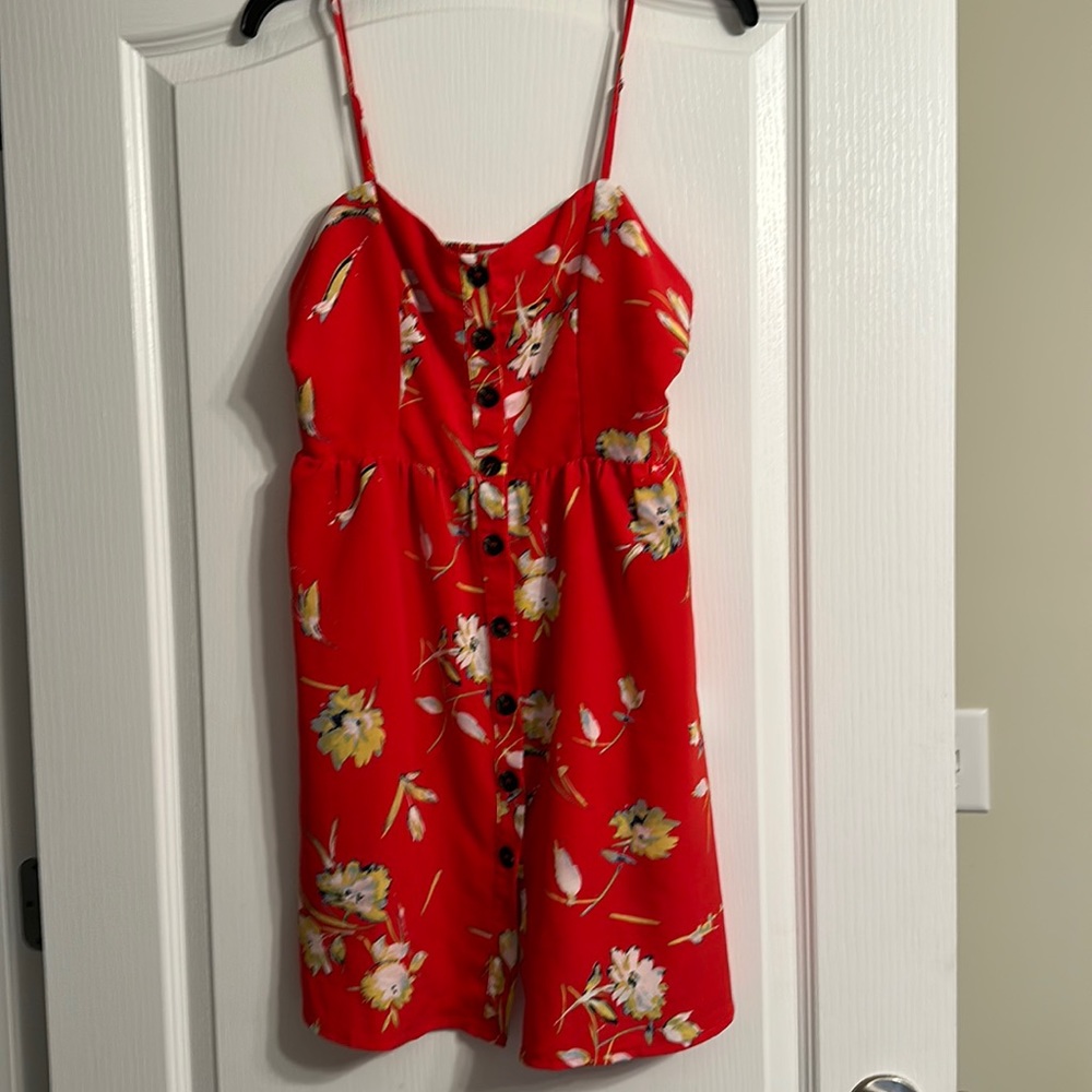 Active USA Red Floral Dress